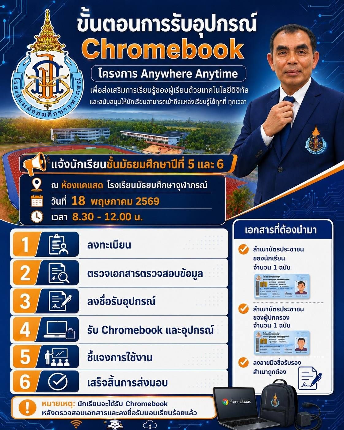 การรับ chromebook